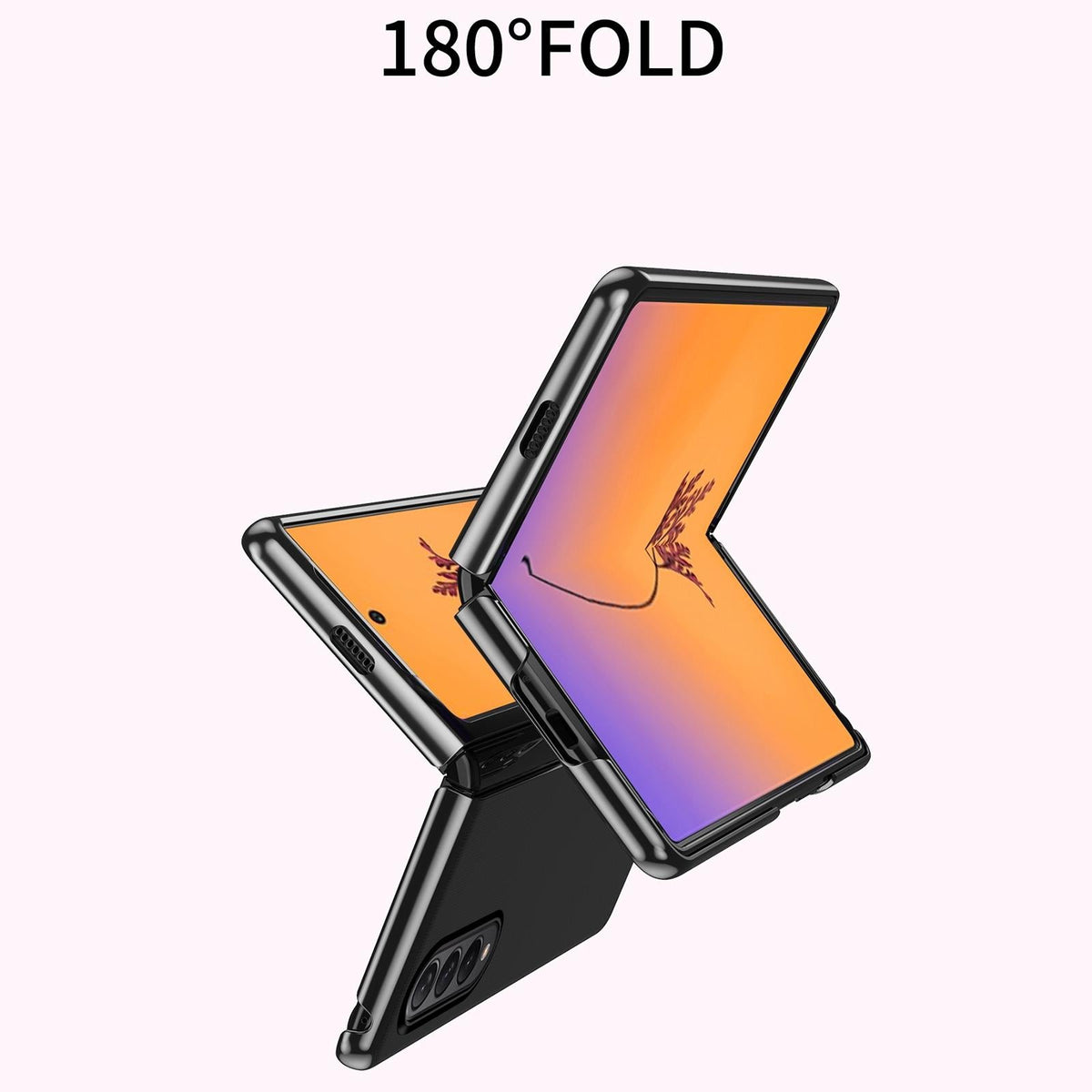 For Samsung Galaxy Z Fold4 5G Shockproof Clear Phone Case - Black