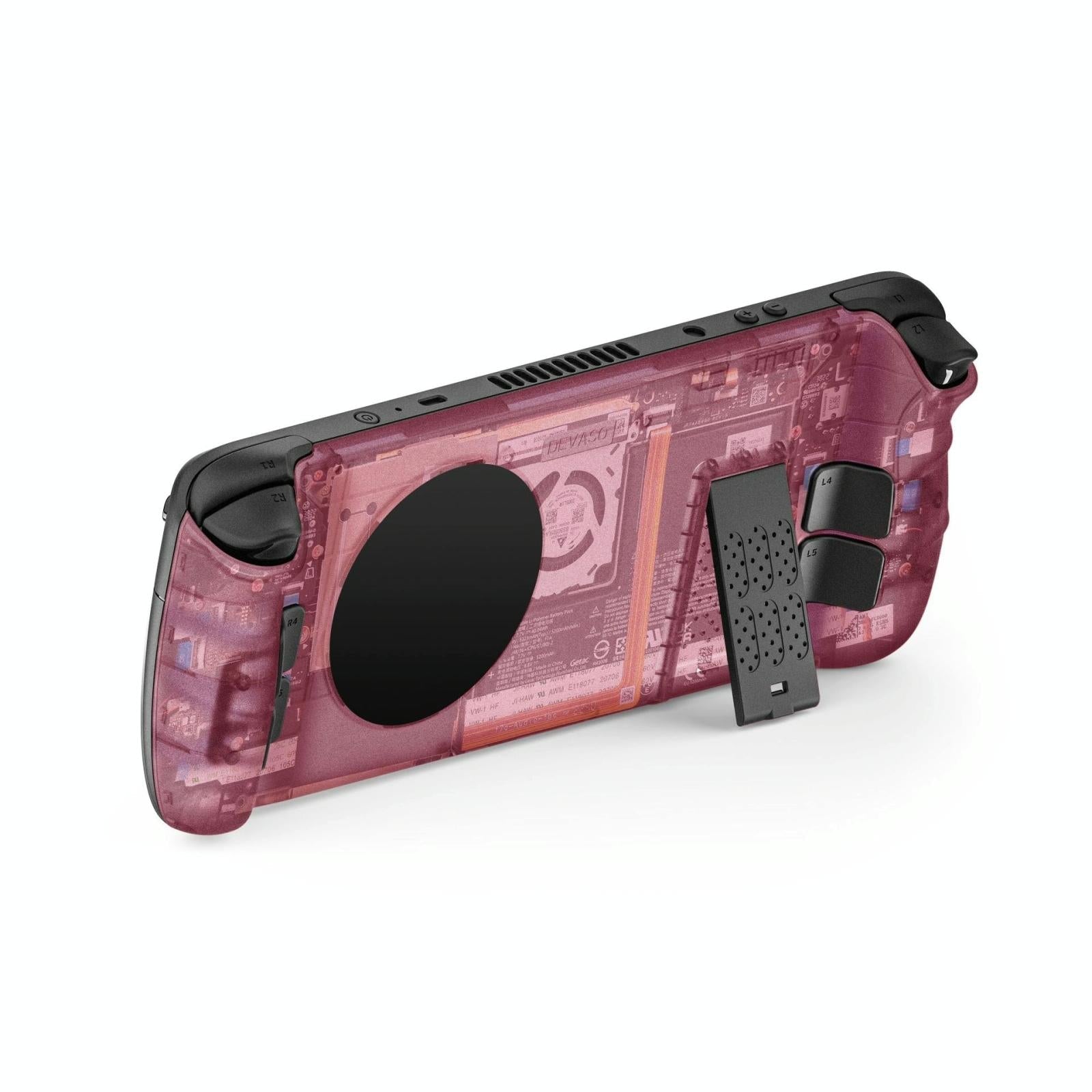 Steam Deck Gaming Console Case With Transparent Thermal Back And Bracket - Cyan