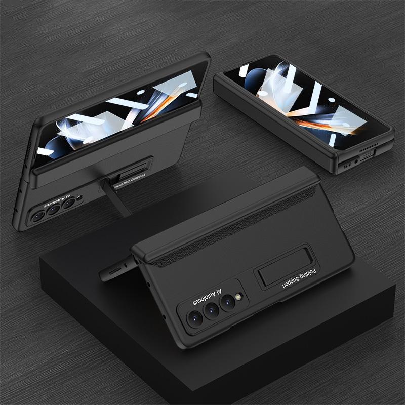For Samsung Galaxy Z Fold4 5G Foldable Magnetic Hinge Case - Compact Design - Silver