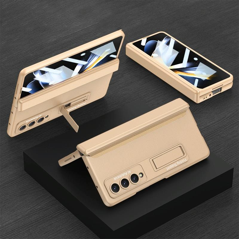 For Samsung Galaxy Z Fold4 5G Foldable Magnetic Hinge Case - Compact Design - Silver