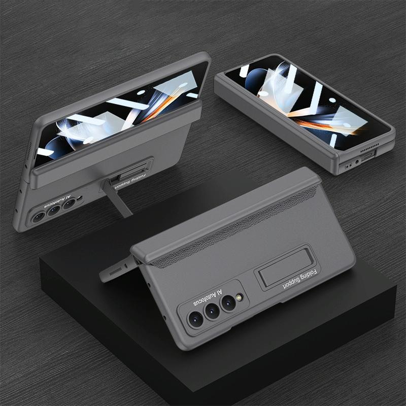 For Samsung Galaxy Z Fold4 5G Foldable Magnetic Hinge Case - Compact Design - Silver