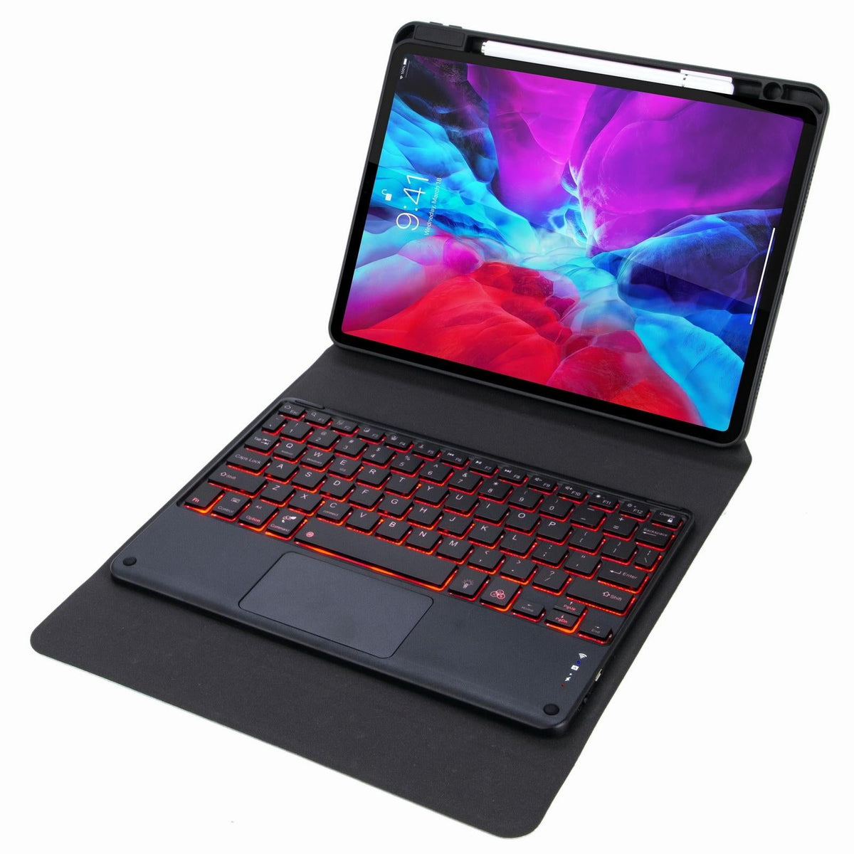 Bluetooth Keyboard Leather Case For Ipad 10.2 / Pro 10.5 - Touch Backlight Three-Fold Holder - Purple