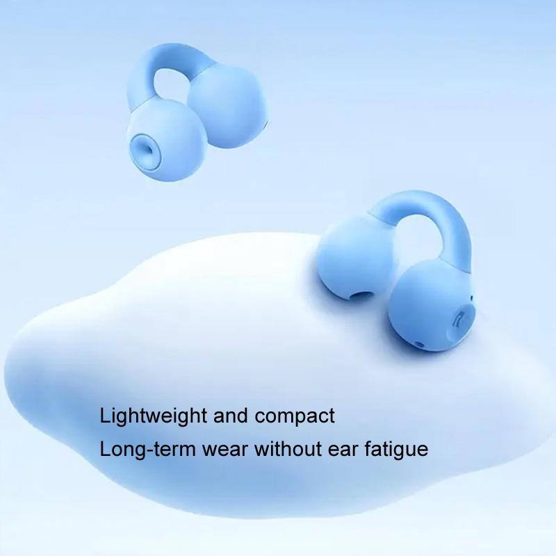 Wireless Bluetooth Earphone - Transparent Ear Clip - Ows Sports - Blue
