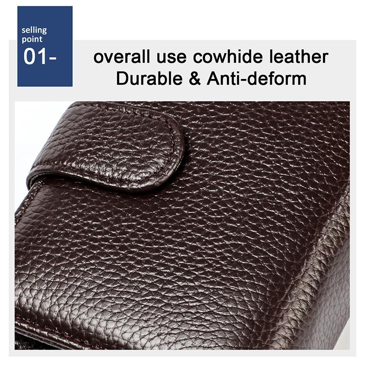 Men Anti-magnetic Leather Rfid Wallet - Black - Coffee