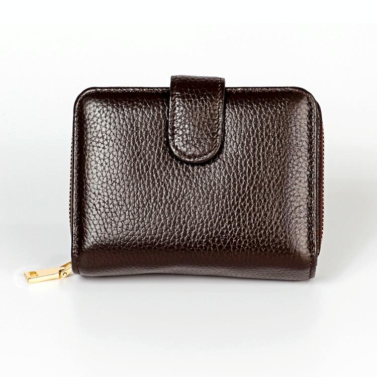 Men Anti-magnetic Leather Rfid Wallet - Black - Coffee