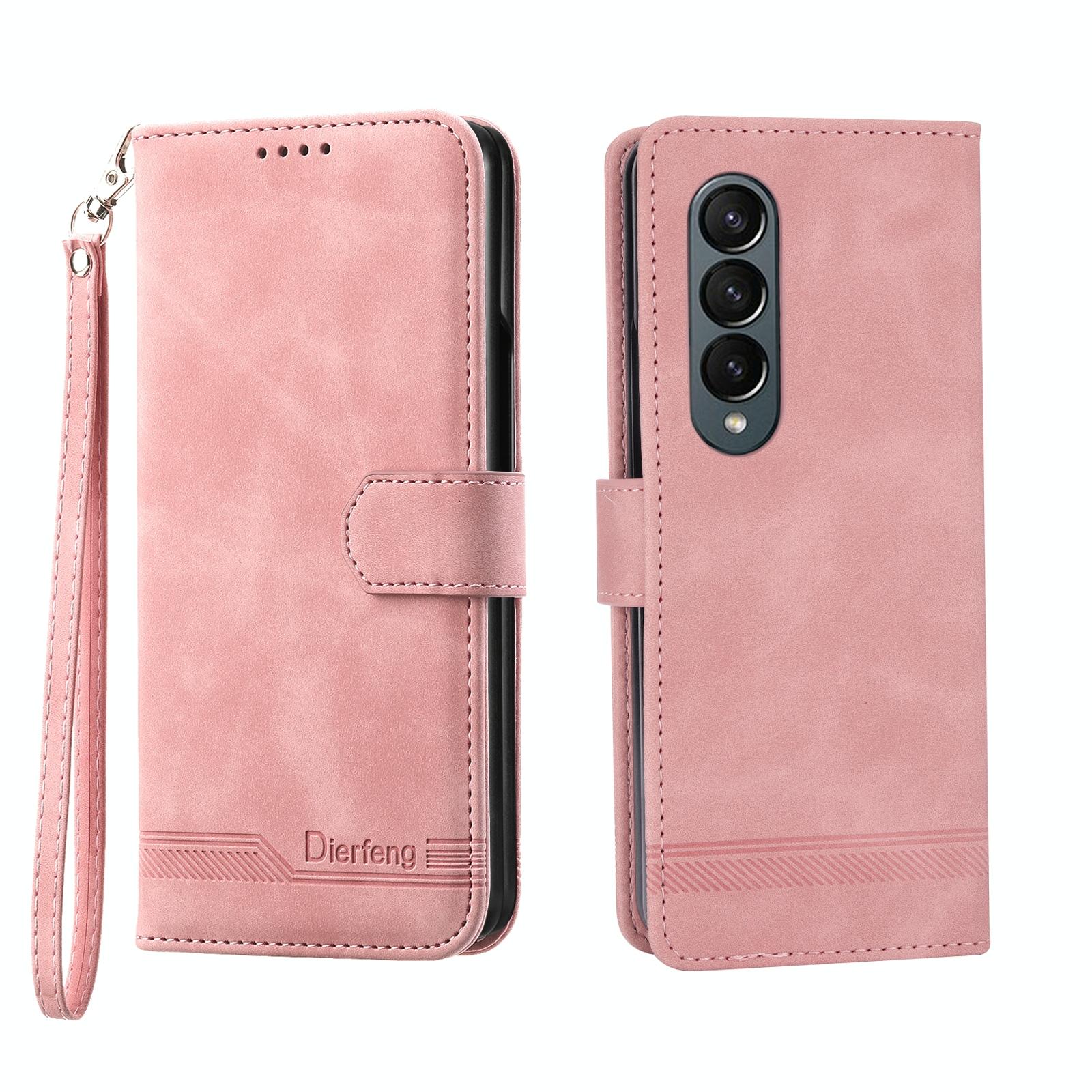 For Samsung Galaxy Z Fold4 5G Premium Leather Tpu Case - Pink