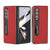 For Samsung Galaxy Z Fold4 5G Cross Texture Leather Phone Case With Holder - Red