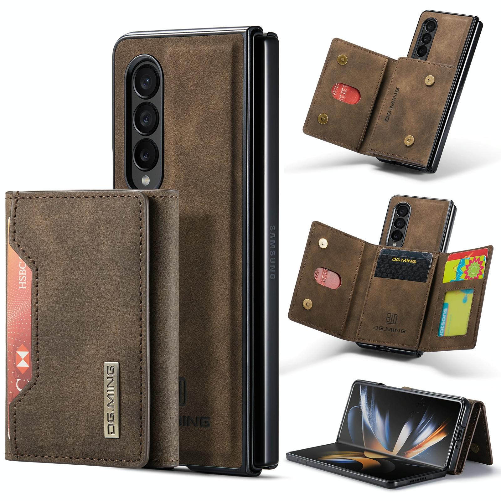 For Samsung Galaxy Z Fold4 5G Multi-Card Phone Case - Fits Dg.Ming M2 Series - Coffee
