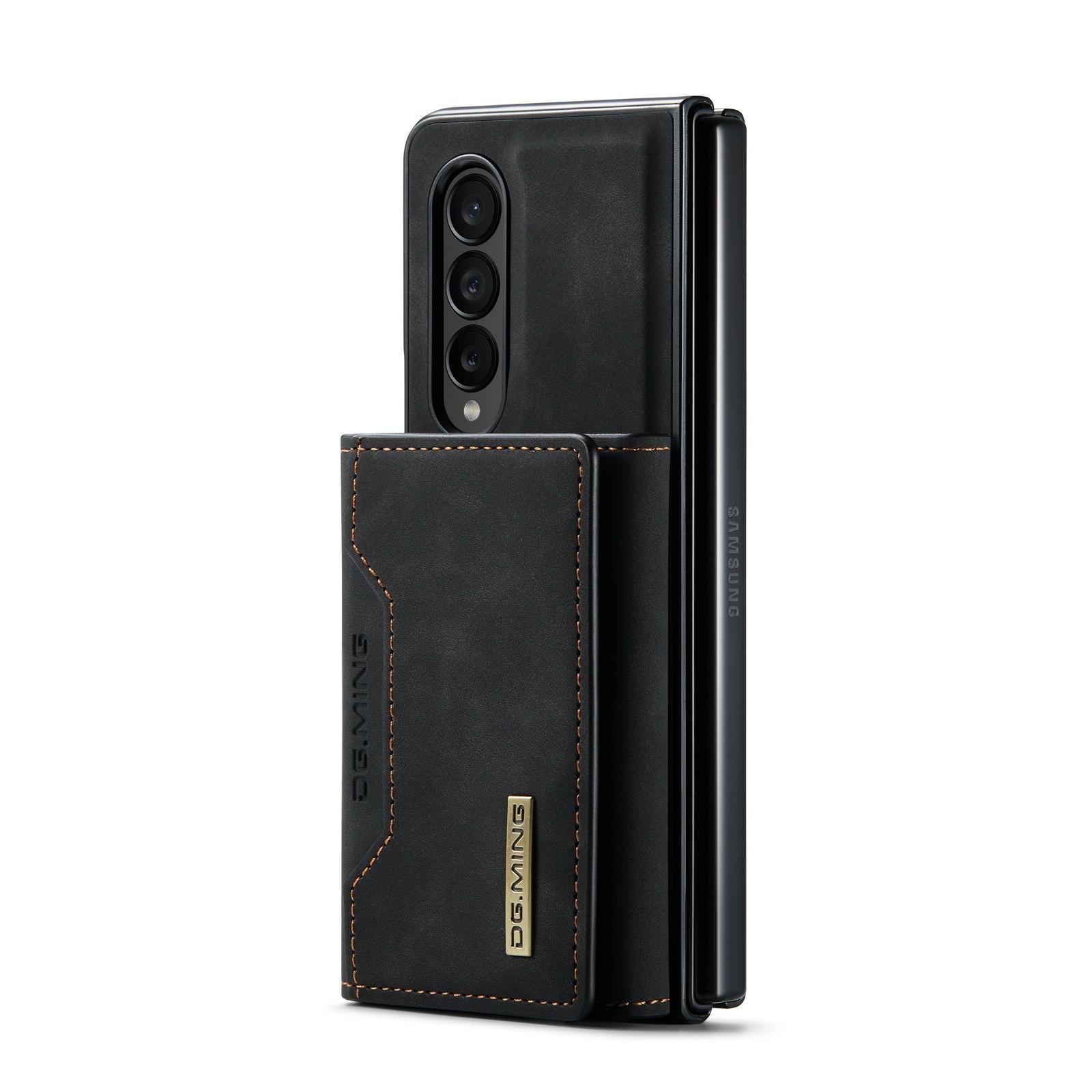 For Samsung Galaxy Z Fold4 5G Multi-Card Phone Case - Fits Dg.Ming M2 Series - Coffee