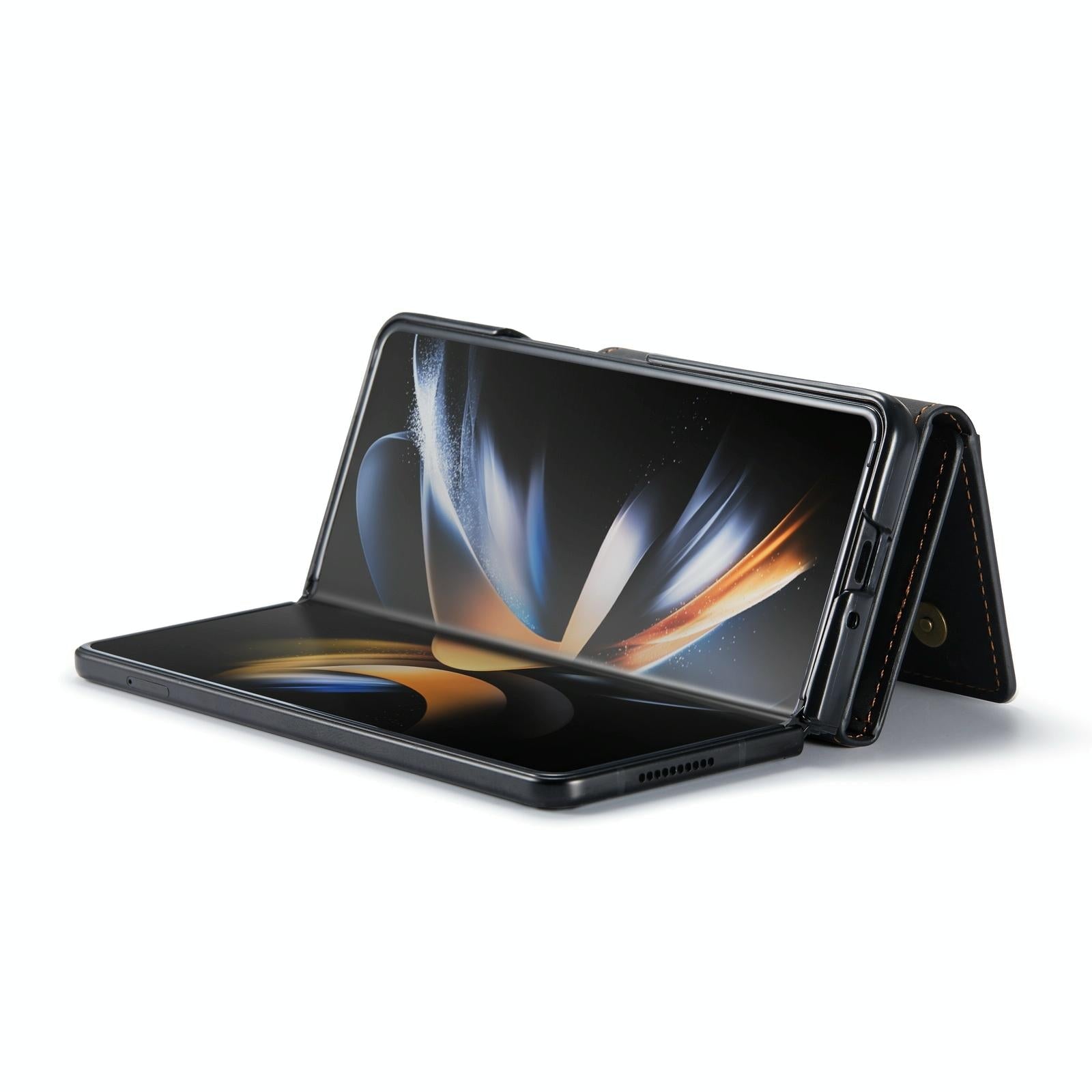 For Samsung Galaxy Z Fold4 5G Multi-Card Phone Case - Fits Dg.Ming M2 Series - Coffee