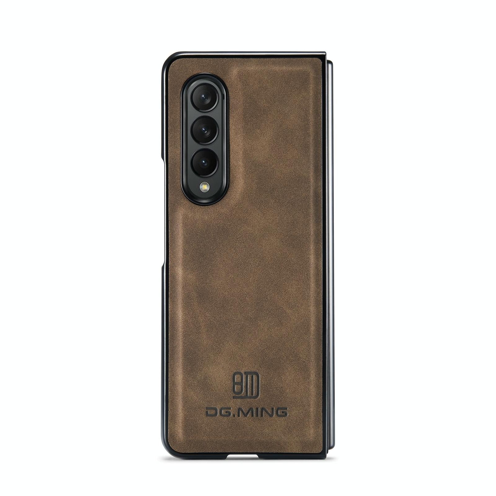 For Samsung Galaxy Z Fold4 5G Multi-Card Phone Case - Fits Dg.Ming M2 Series - Coffee