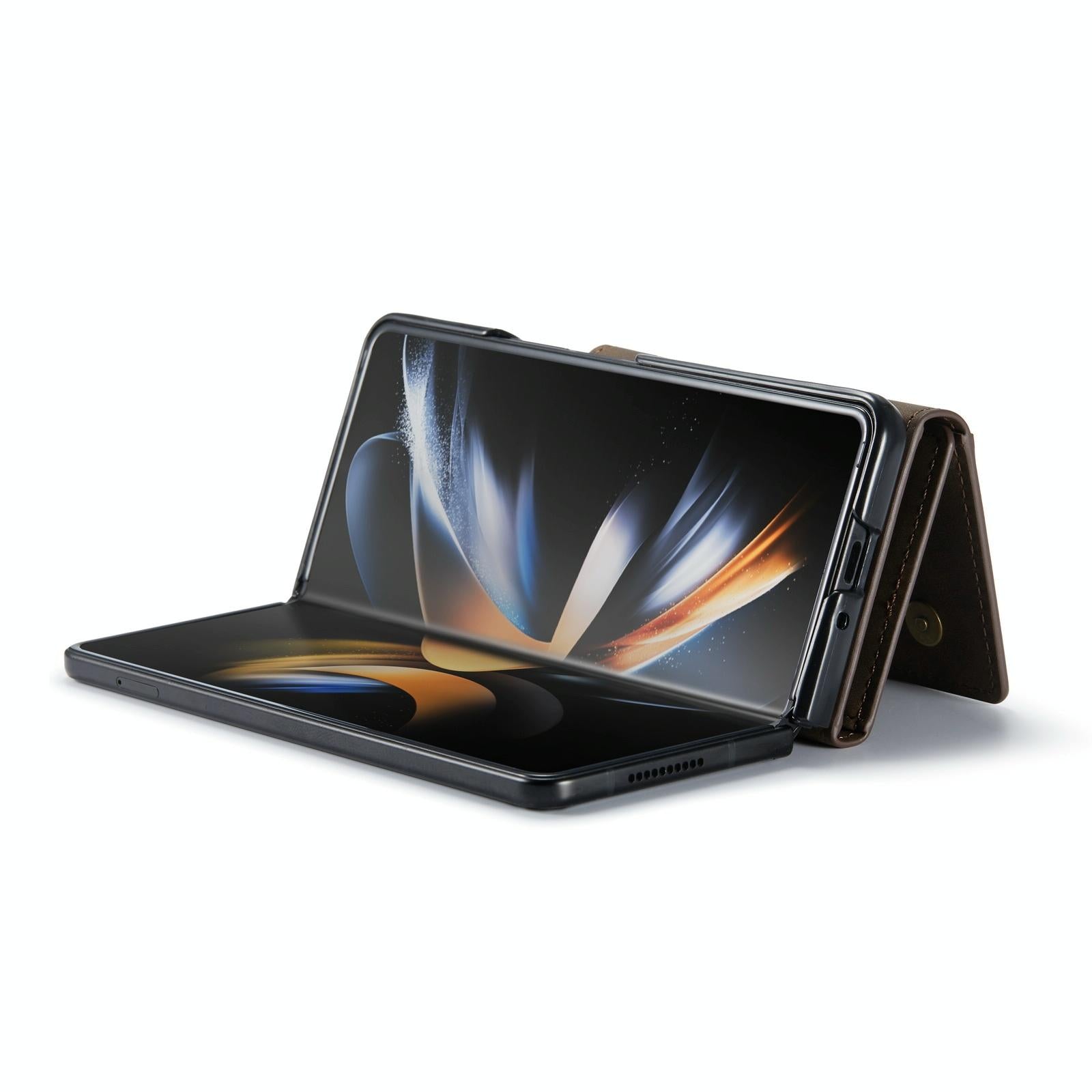 For Samsung Galaxy Z Fold4 5G Multi-Card Phone Case - Fits Dg.Ming M2 Series - Coffee