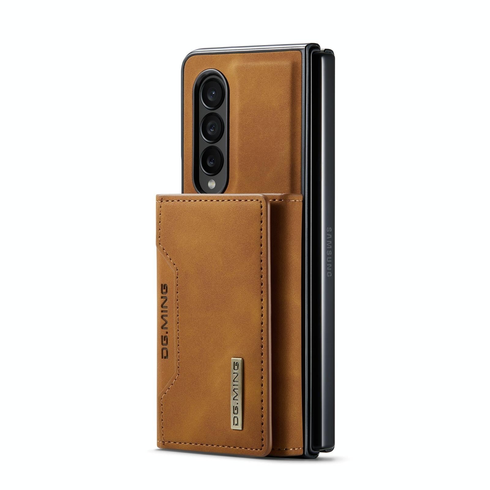 For Samsung Galaxy Z Fold4 5G Multi-Card Phone Case - Fits Dg.Ming M2 Series - Coffee