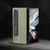 For Samsung Galaxy Z Fold4 5G Carbon Fiber Phone Case With Holder - Dark Blue