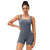 Yoga Bodysuit With Chest Pad Size L Tight Fit - Blue Gray - M