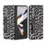 For Samsung Galaxy Z Fold4 5G Leopard Print Phone Case With Holder - Silver