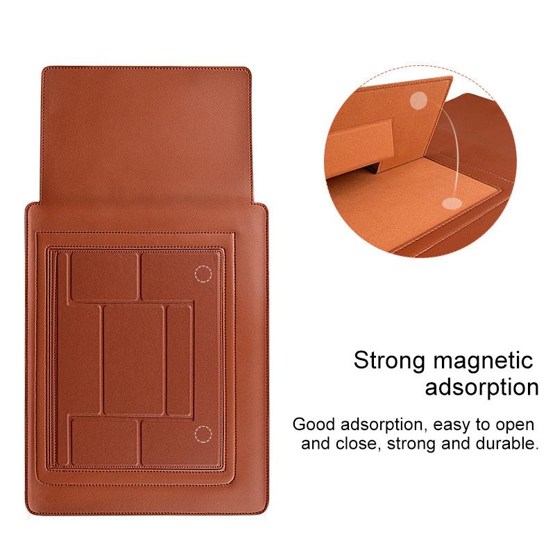 14.1 Inch Laptop Sleeve Leather Carrying Bag - Green