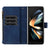 For Samsung Galaxy Z Fold4 5G Leather Zip Wallet With Rhombus Texture - Brown