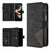 For Samsung Galaxy Z Fold4 5G Leather Zip Wallet With Rhombus Texture - Brown