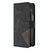 For Samsung Galaxy Z Fold4 5G Leather Zip Wallet With Rhombus Texture - Brown