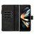 For Samsung Galaxy Z Fold4 5G Leather Zip Wallet With Rhombus Texture - Brown