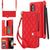 For Samsung Galaxy z Fold4 5G Multifunctional Rhombic Leather Crossbody Phone Case - Red
