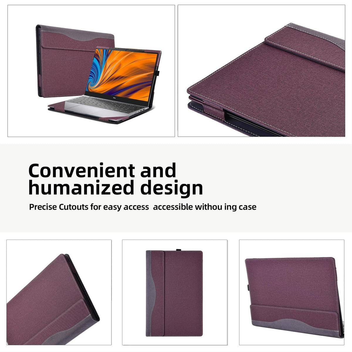 14 Leather Laptop Protective Case - Anti-Fall Design - Wine Red - For Samsung Galaxy Book 4 Pro