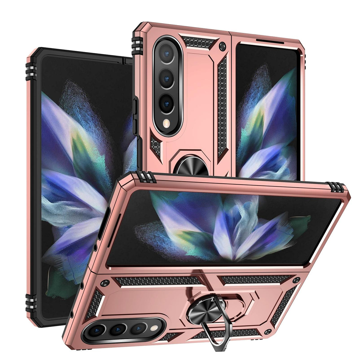For Samsung Galaxy z Fold4 5G Tpu &amp; Pc Shockproof Phone Case - Rose Gold
