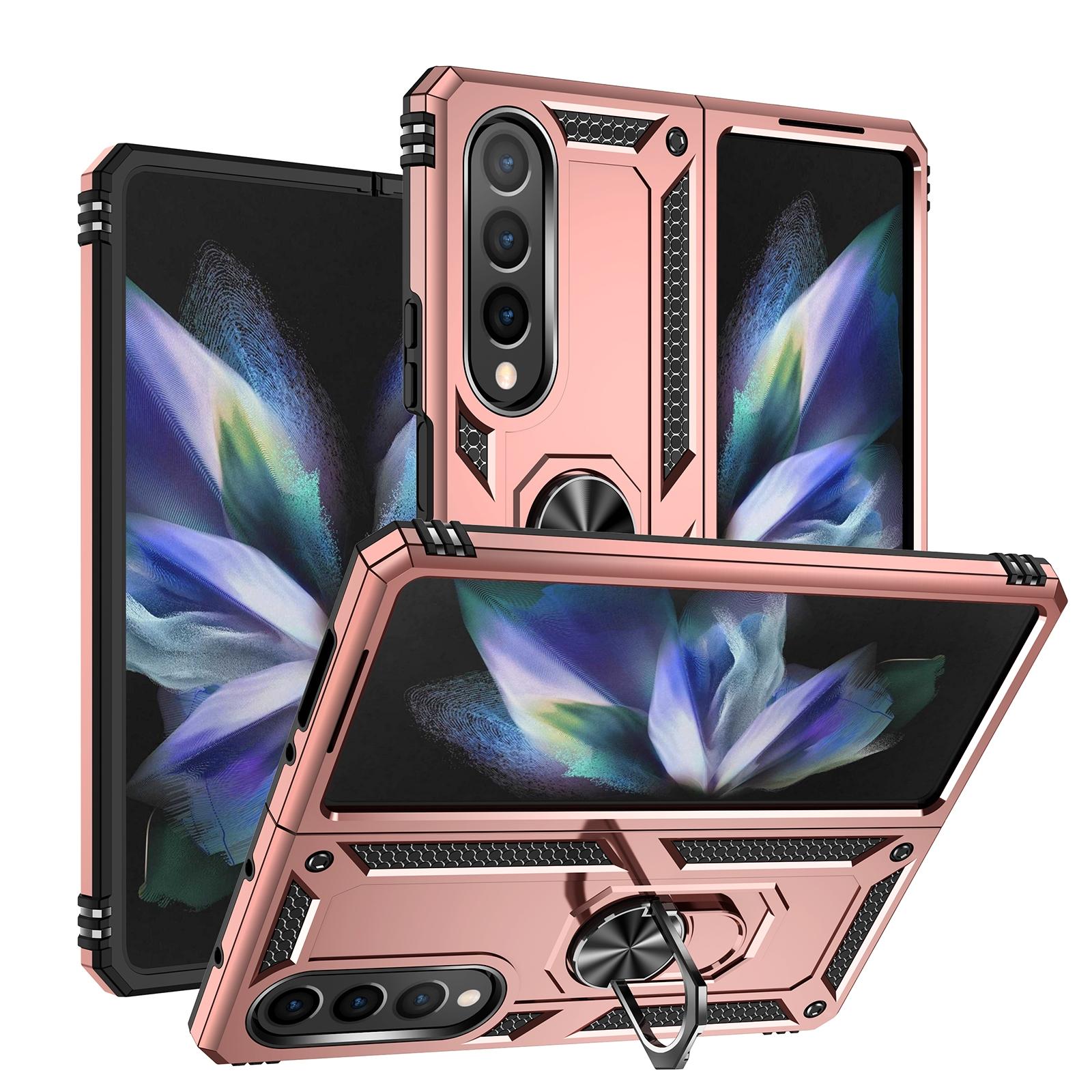 For Samsung Galaxy z Fold4 5G Tpu & Pc Shockproof Phone Case - Rose Gold