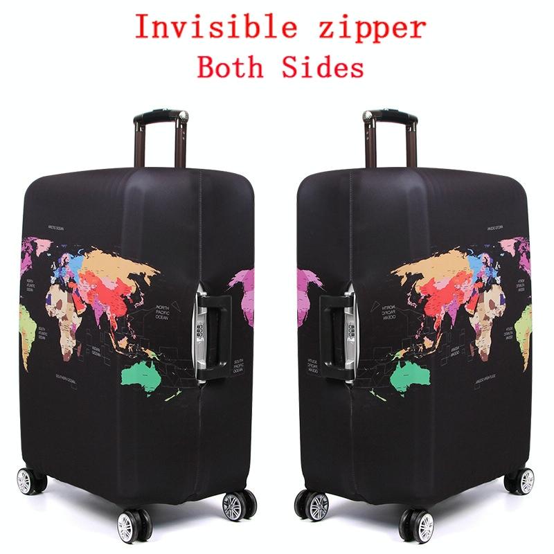 Protective Elastic Suitcase Cover - Fits 22-24 Inch Luggage - Dustproof & Scratch-proof - English Map