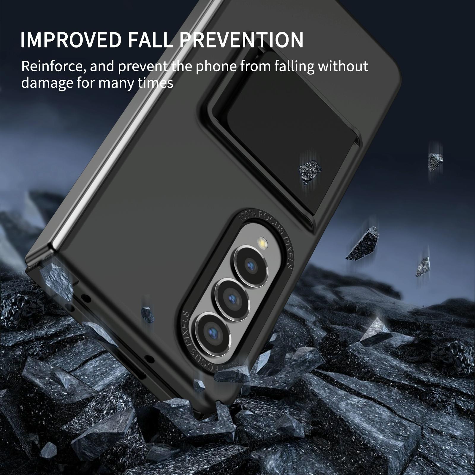 For Samsung Galaxy Z Fold4 5G Foldable 3D Design Phone Case - Wine Red