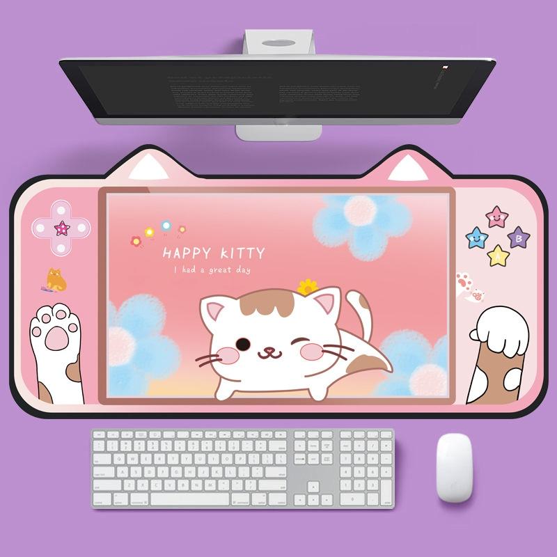 Adorable Cat Ear Desk Pad For Keyboard &amp; Mouse - 3