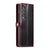 For Samsung Galaxy Z Fold4 5G Premium Crazy Horse Leather Phone Case - Wine Red