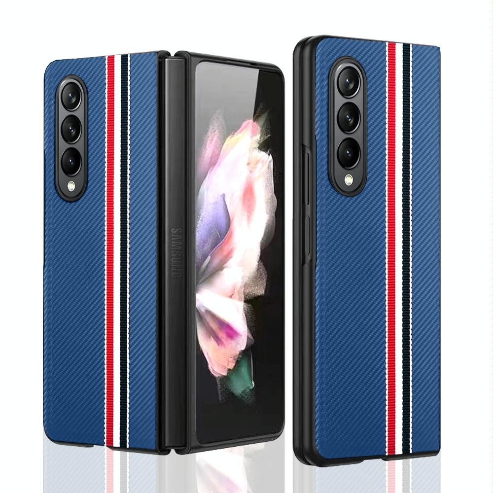 For Samsung Galaxy Z Fold4 5G Shockproof Twill Phone Case - Pc Tpu - Blue