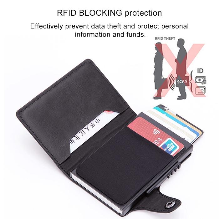 Rfid-blocking Leather Wallet with Card Slots - Coffee