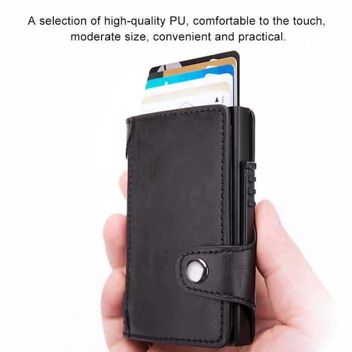 Rfid-blocking Leather Wallet with Card Slots - Coffee