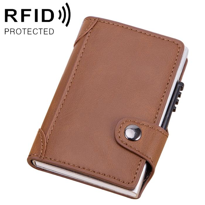 Rfid-blocking Leather Wallet with Card Slots - Coffee