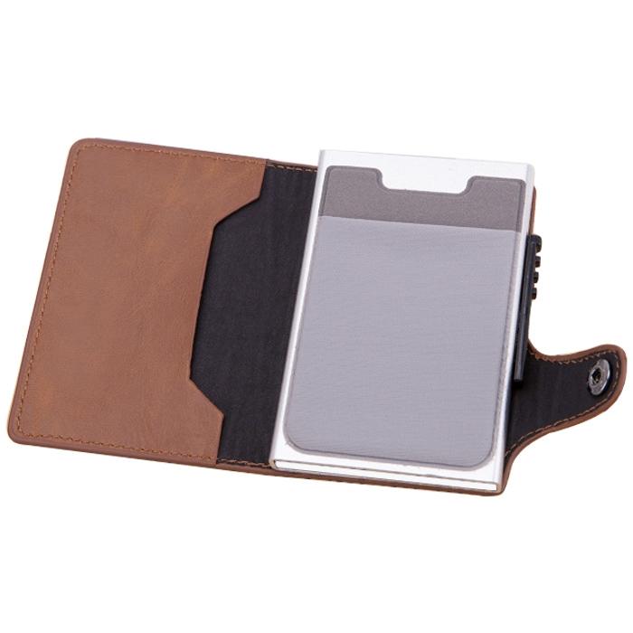 Rfid-blocking Leather Wallet with Card Slots - Coffee