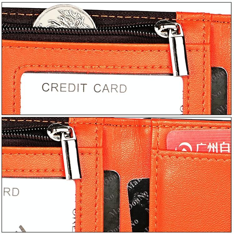 Anti-magnetic Leather Wallet with Zipper for Men - Rfid Protection - Coffee
