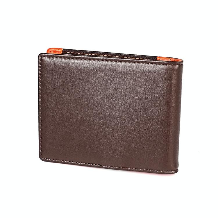 Anti-magnetic Leather Wallet with Zipper for Men - Rfid Protection - Coffee