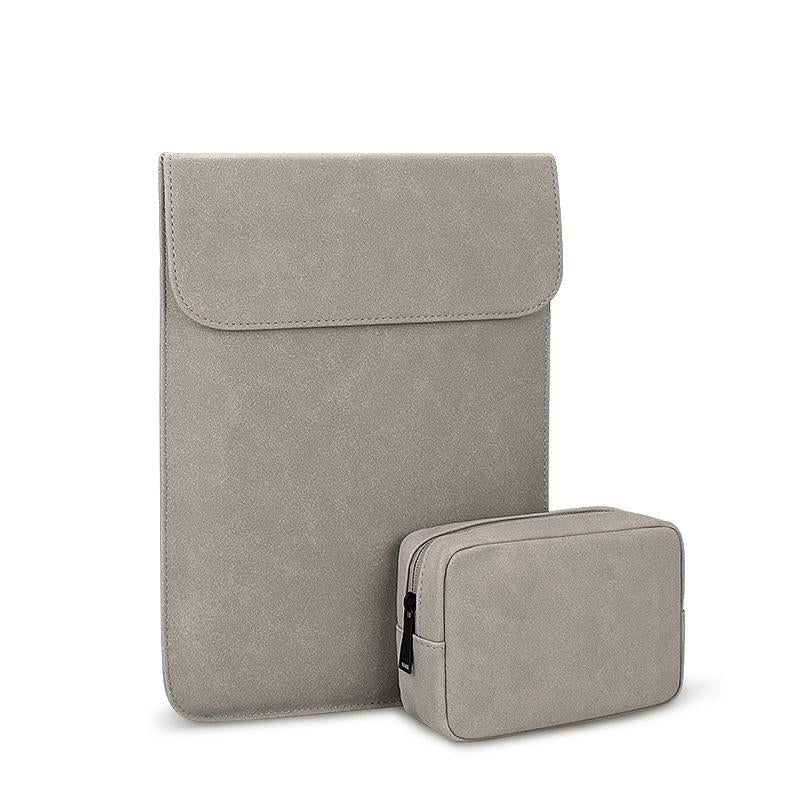 Ultra-thin Notebook Liner Bag - 14.1-15.4 Inch with Small Bag - Dark Grey