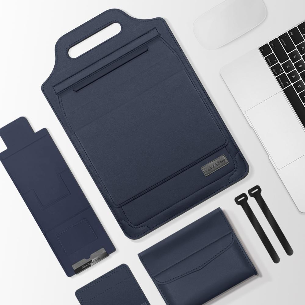 Versatile Laptop Bag with Mouse Pad Stand - Blue