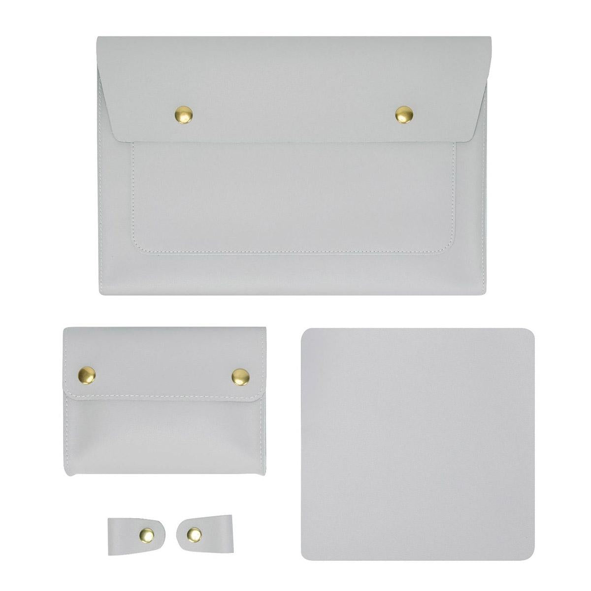 Waterproof Leather Laptop Liner Bag - 15 Inches 3-in-1 Design - Honeydet Oranges