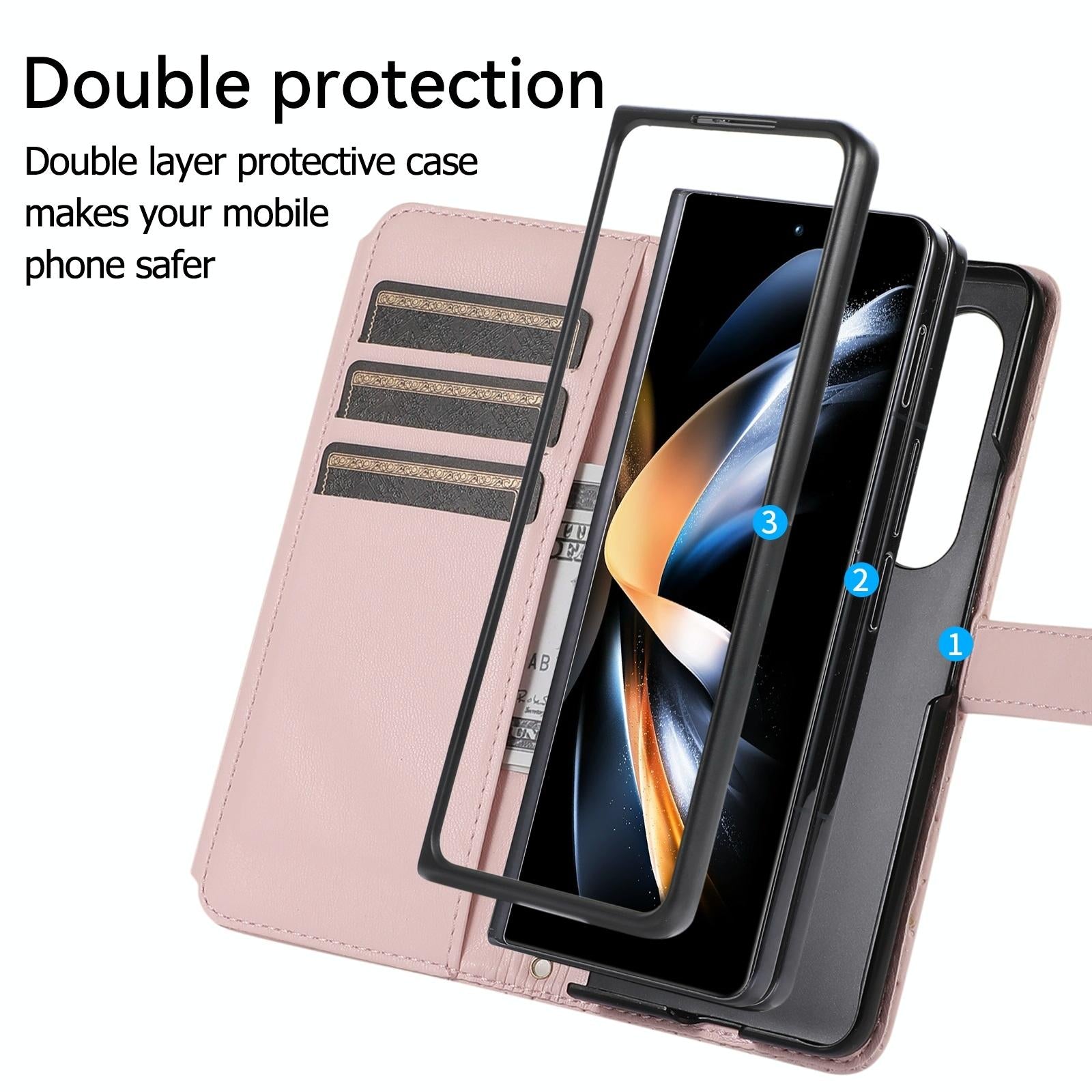 For Samsung Galaxy Z Fold4 5G Foldable Diamond Lattice Phone Case - Dark Green