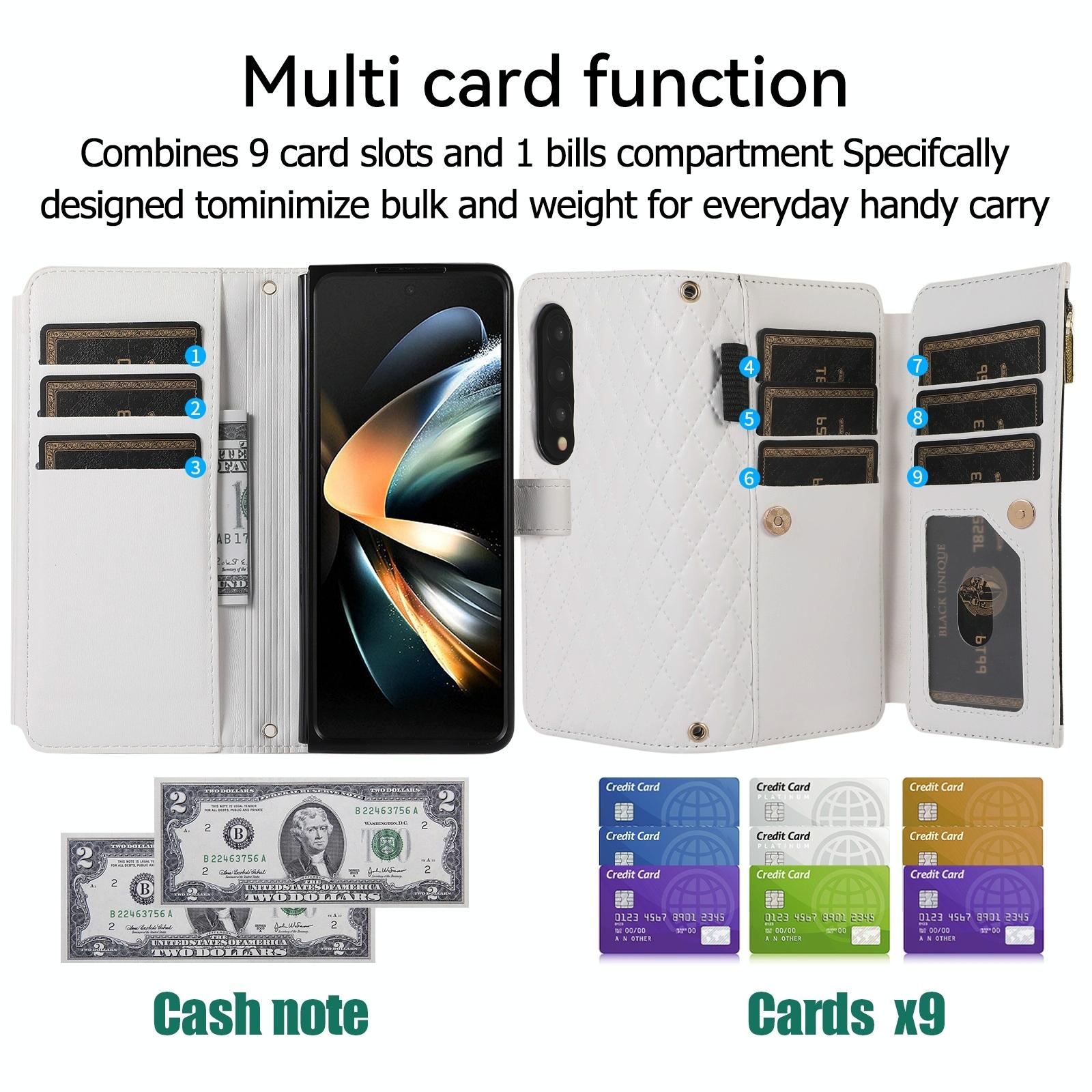 For Samsung Galaxy Z Fold4 5G Foldable Diamond Lattice Phone Case - Dark Green