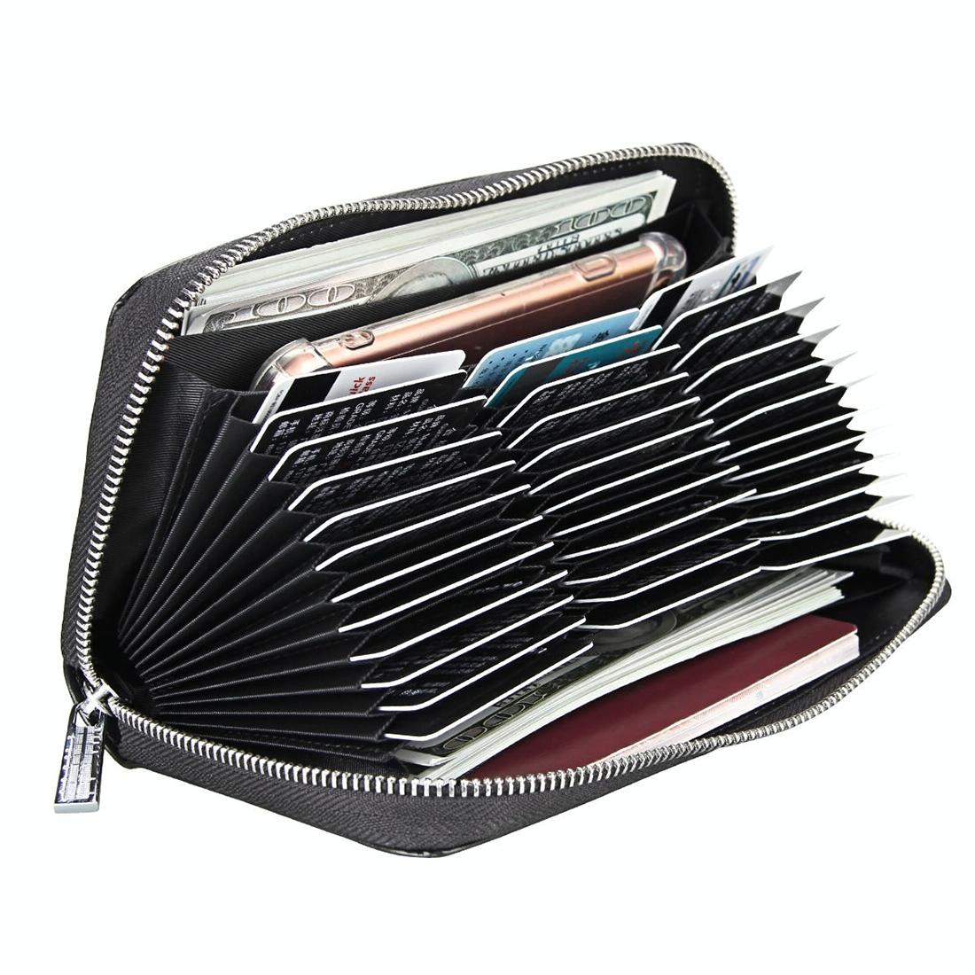 Leather Rfid Passport & Card Holder - Compact - Coffee