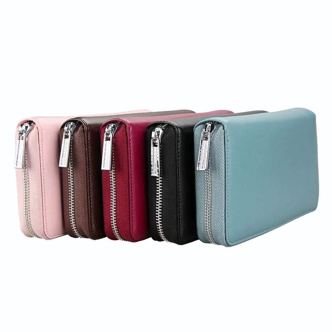 Leather Rfid Passport & Card Holder - Compact - Coffee