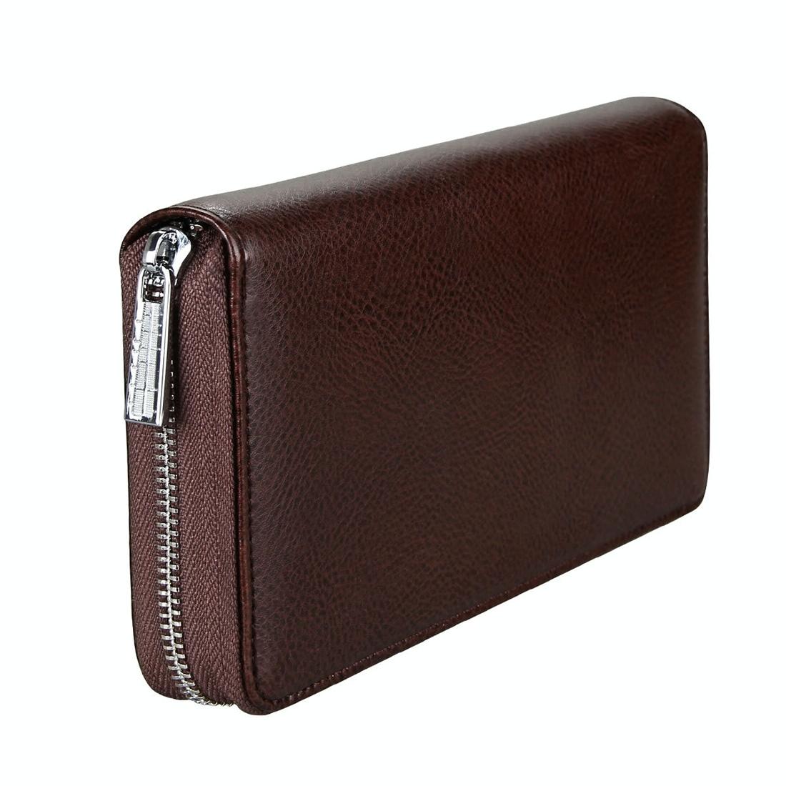 Leather Rfid Passport & Card Holder - Compact - Coffee