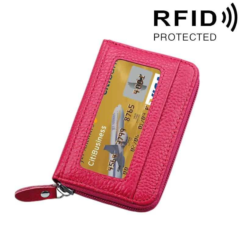 12-slot Leather Rfid Blocking Card Holder Wallet - Coffee
