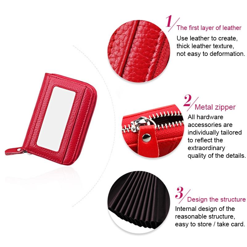 12-slot Leather Rfid Blocking Card Holder Wallet - Coffee